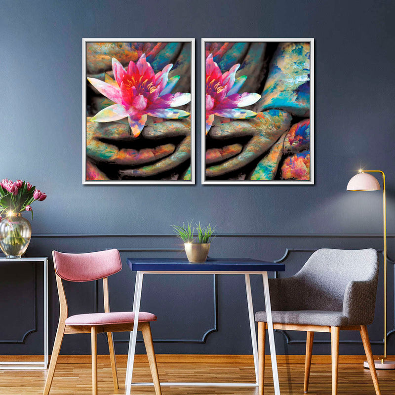Lotus Flower In Hand Wall Art