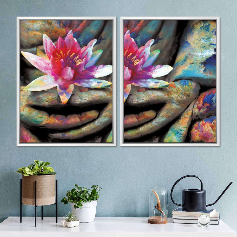 Lotus Flower In Hand Wall Art