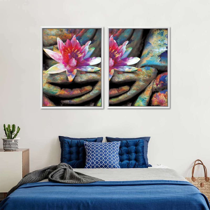 Lotus Flower In Hand Wall Art