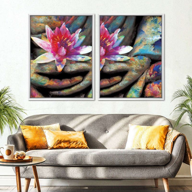 Lotus Flower In Hand Wall Art