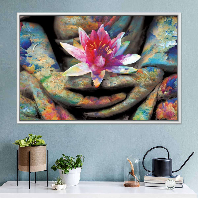 Lotus Flower In Hand Wall Art