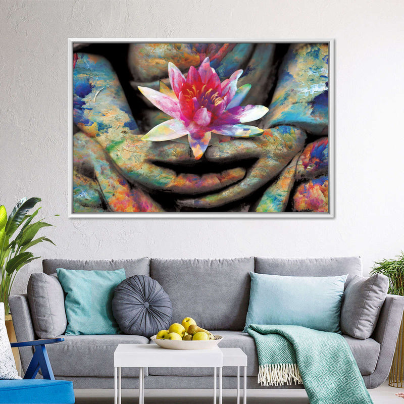 Lotus Flower In Hand Wall Art