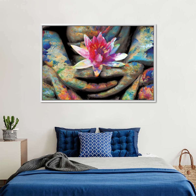 Lotus Flower In Hand Wall Art