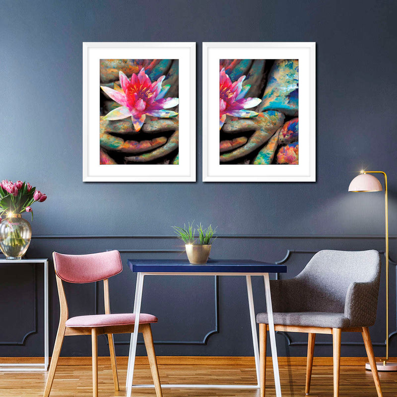 Lotus Flower In Hand Wall Art