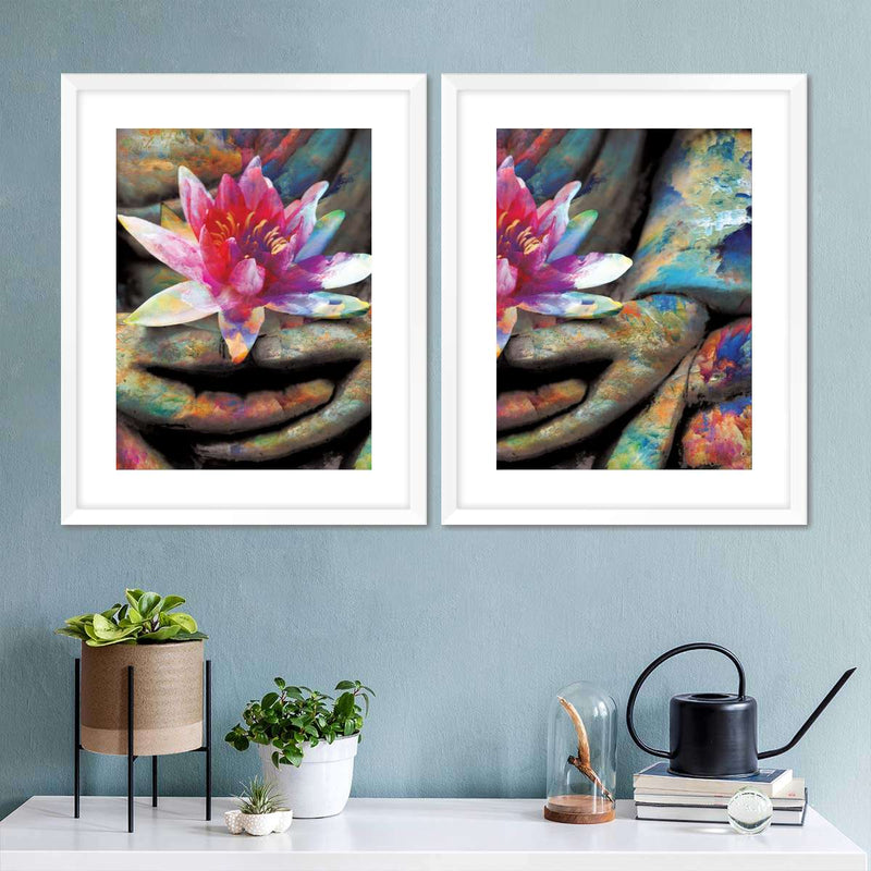 Lotus Flower In Hand Wall Art