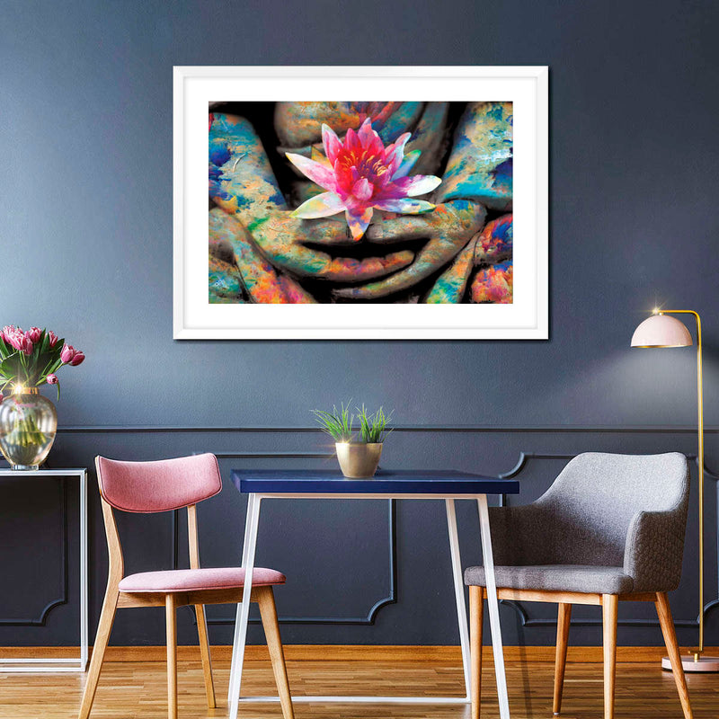 Lotus Flower In Hand Wall Art