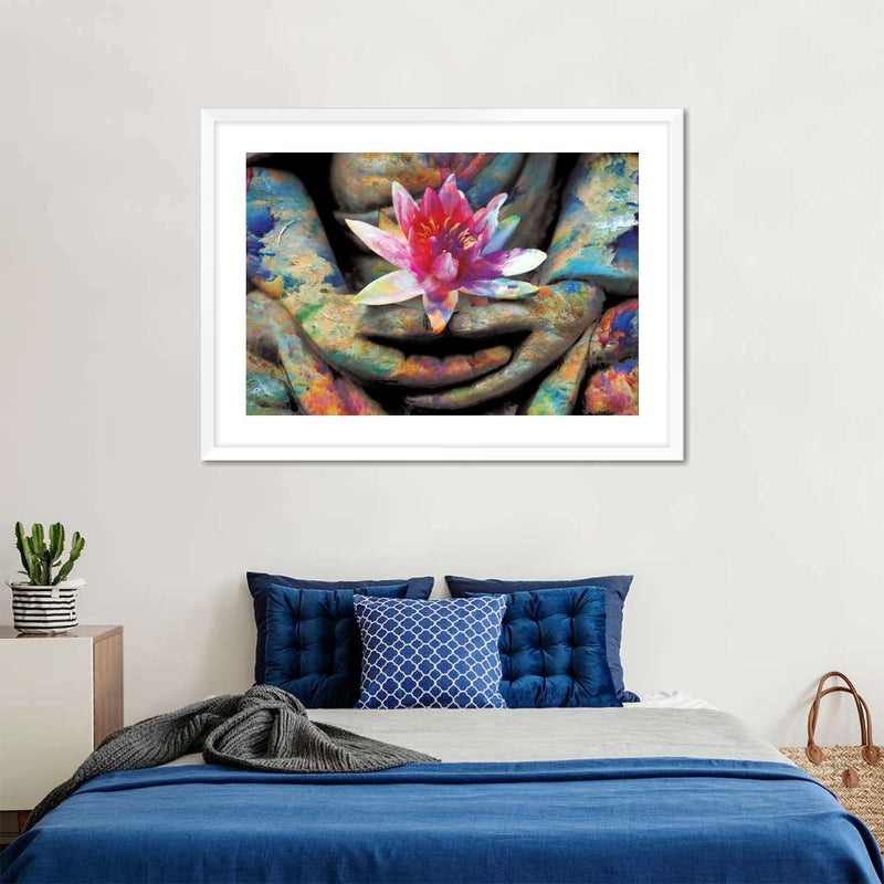 Lotus Flower In Hand Wall Art