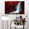 Red Autumn Waterfall Wall Art