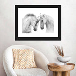 White Horse Couple Wall Art