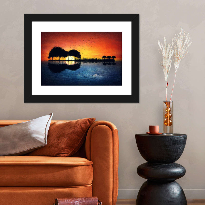 Guitar Sunset Wall Art