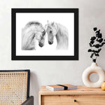 White Horse Couple Wall Art