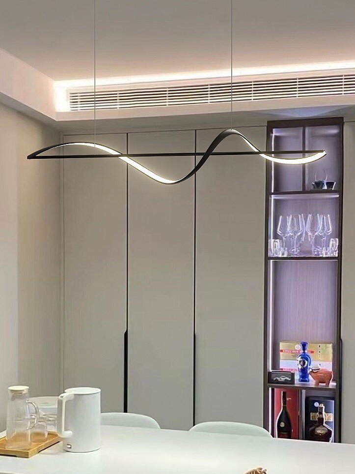 Minimalistic Pendant LED Linear Chandelier for Kitchen, Dining Room