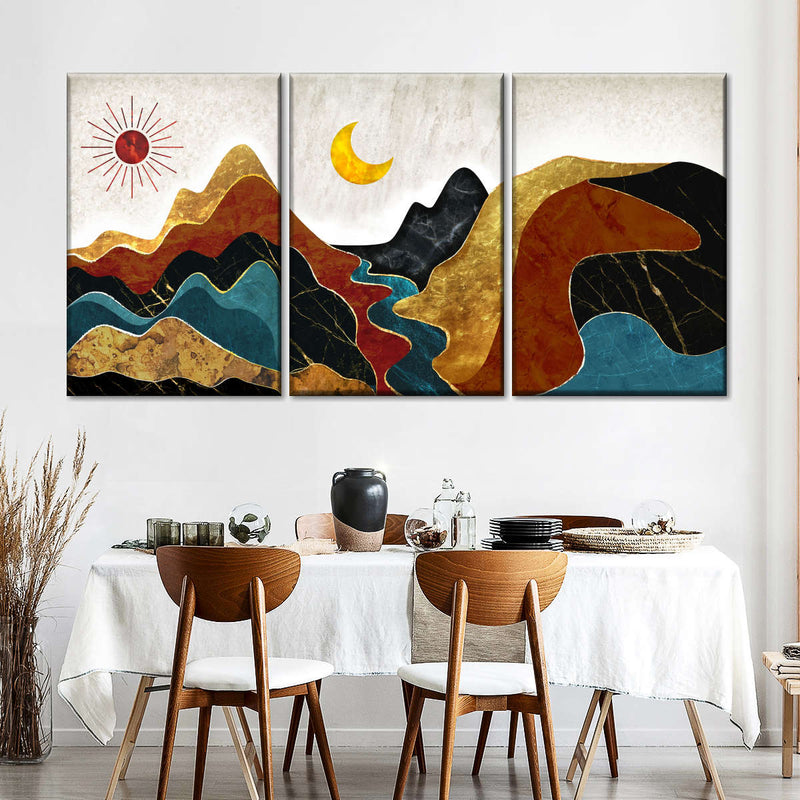 Textured Mountain Landscape Abstract Wall Art