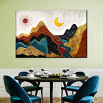 Textured Mountain Landscape Abstract Wall Art