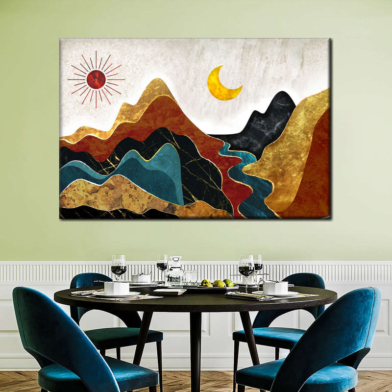 Textured Mountain Landscape Abstract Wall Art