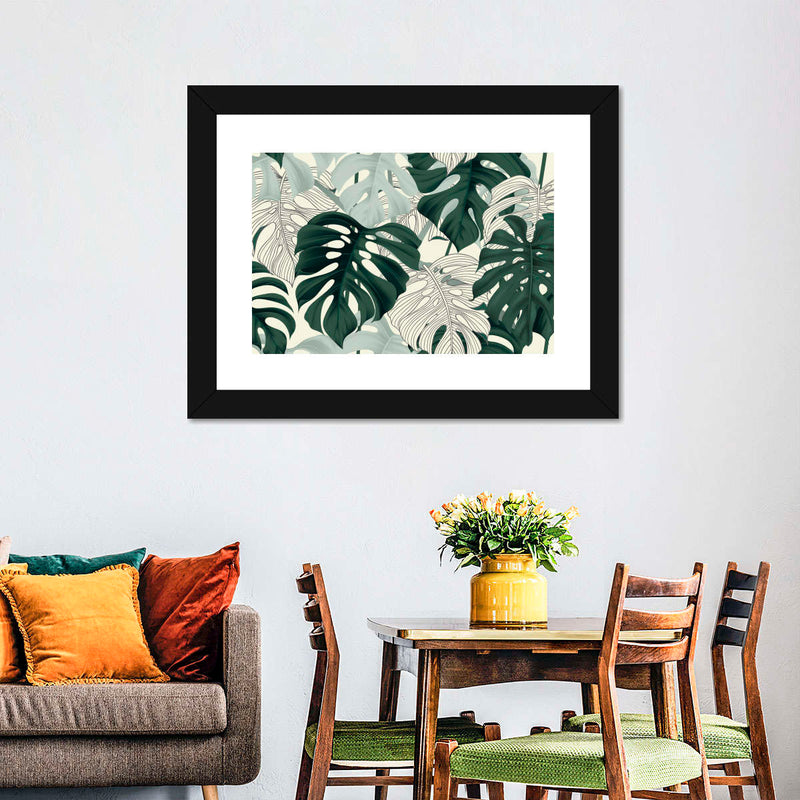 Jungle Monstera Leaves Wall Art