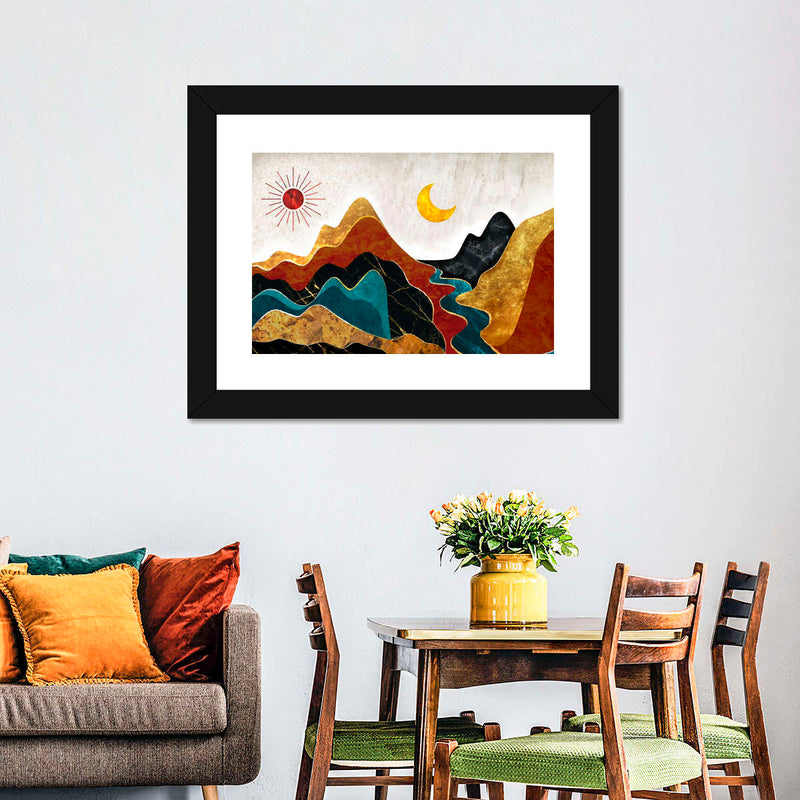 Textured Mountain Landscape Abstract Wall Art