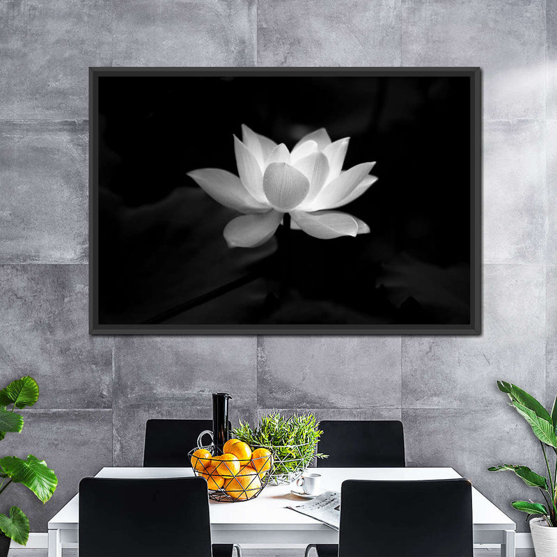 Lotus Flower Monochrome Wall Art
