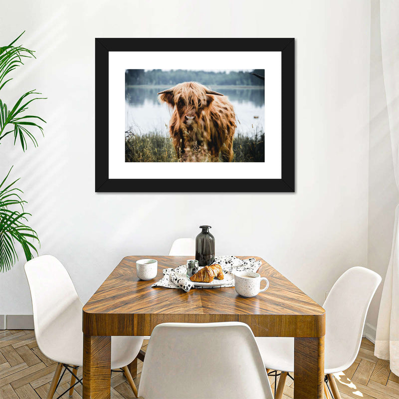 Lakeside Highland Cow Wall Art