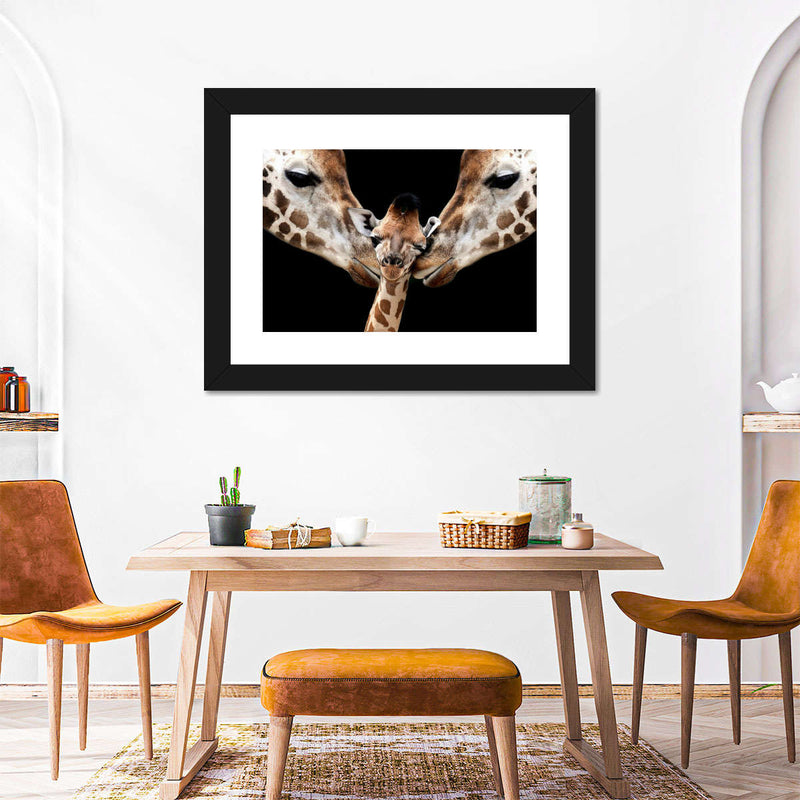 Happy Giraffe Family Wall Art