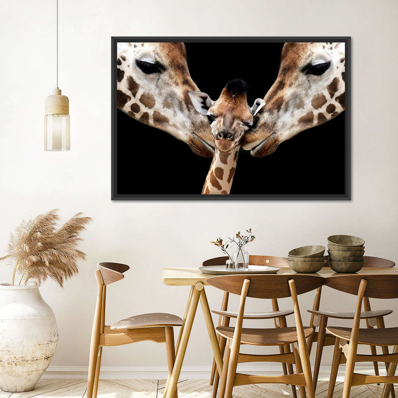 Happy Giraffe Family Wall Art