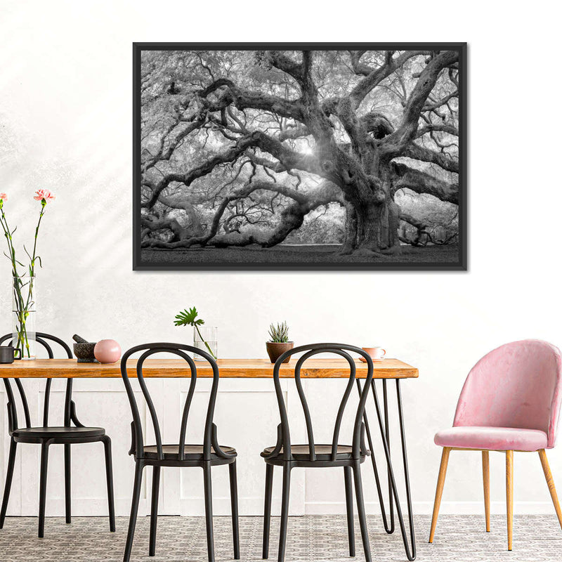 Monochrome Angel Oak Tree Wall Art