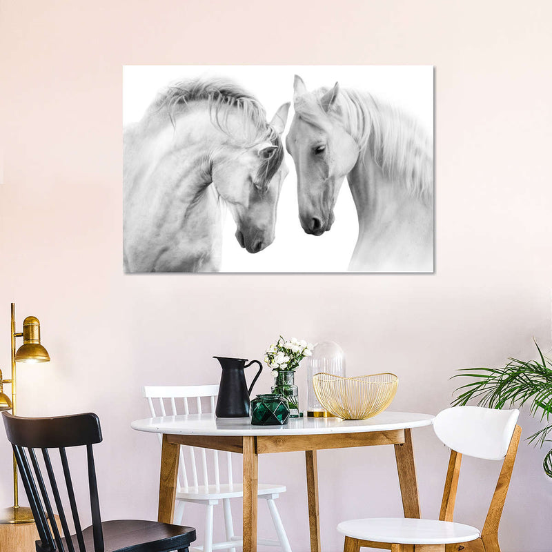 White Horse Couple Wall Art