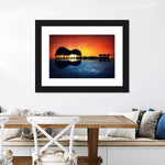 Guitar Sunset Wall Art