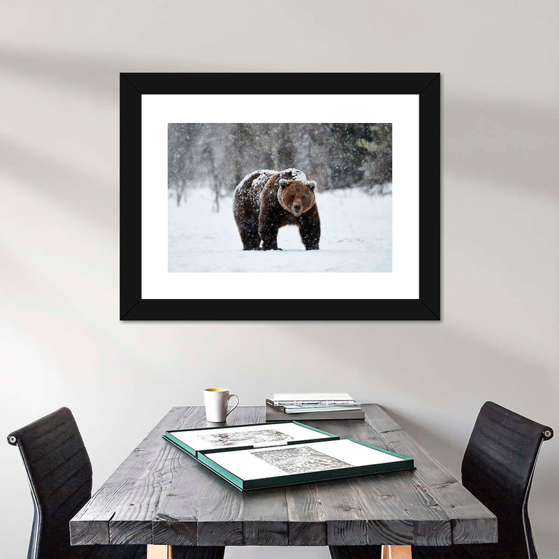 Winter Grizzly Bear Wall Art