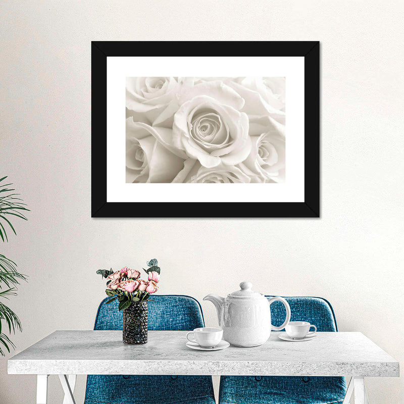 Pure White Roses Wall Art