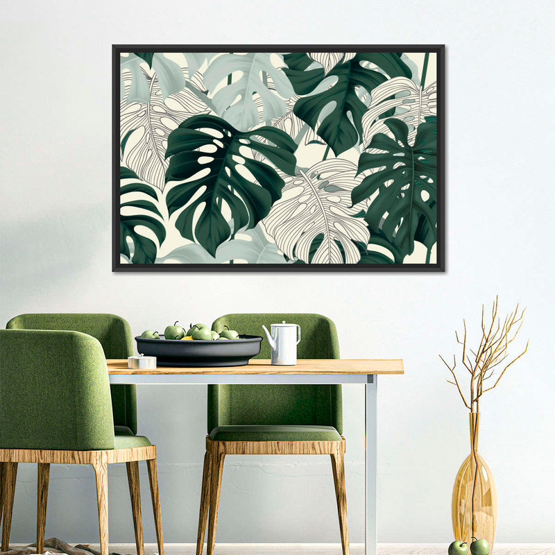 Jungle Monstera Leaves Wall Art