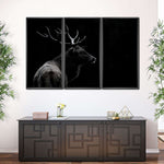 Monochrome Bull Elk Wall Art