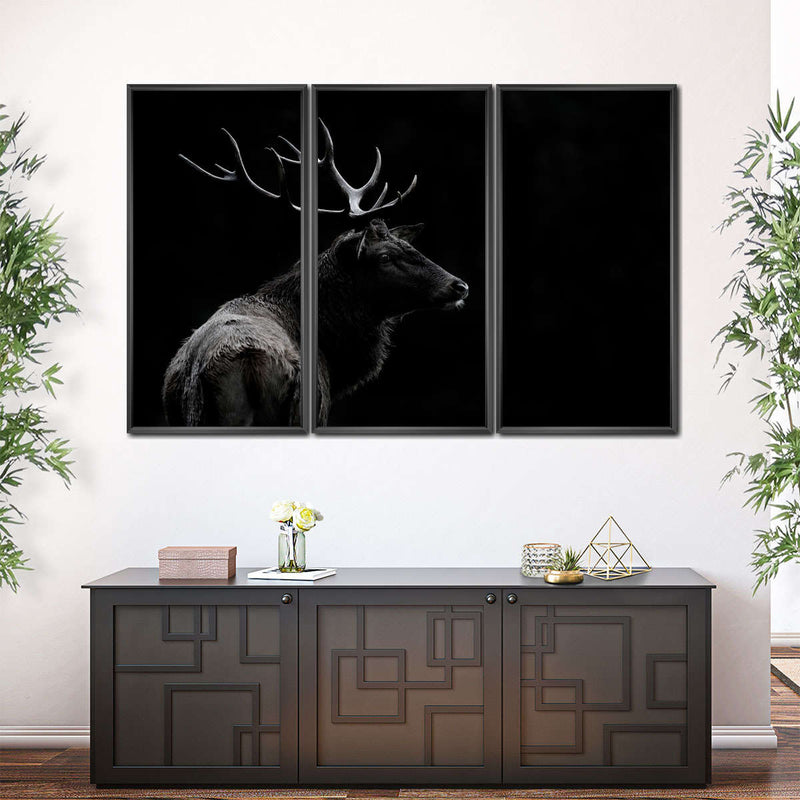 Monochrome Bull Elk Wall Art