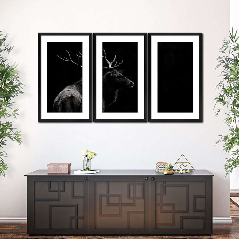 Monochrome Bull Elk Wall Art