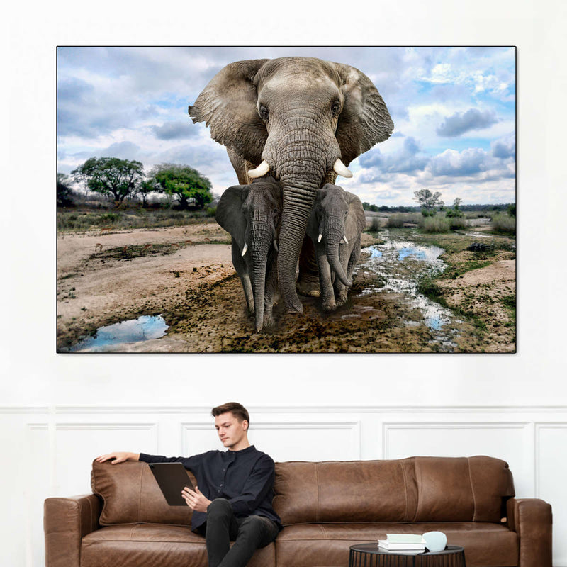 Safari Elephants Wall Art
