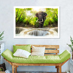 Waterfall Elephant Wall Art