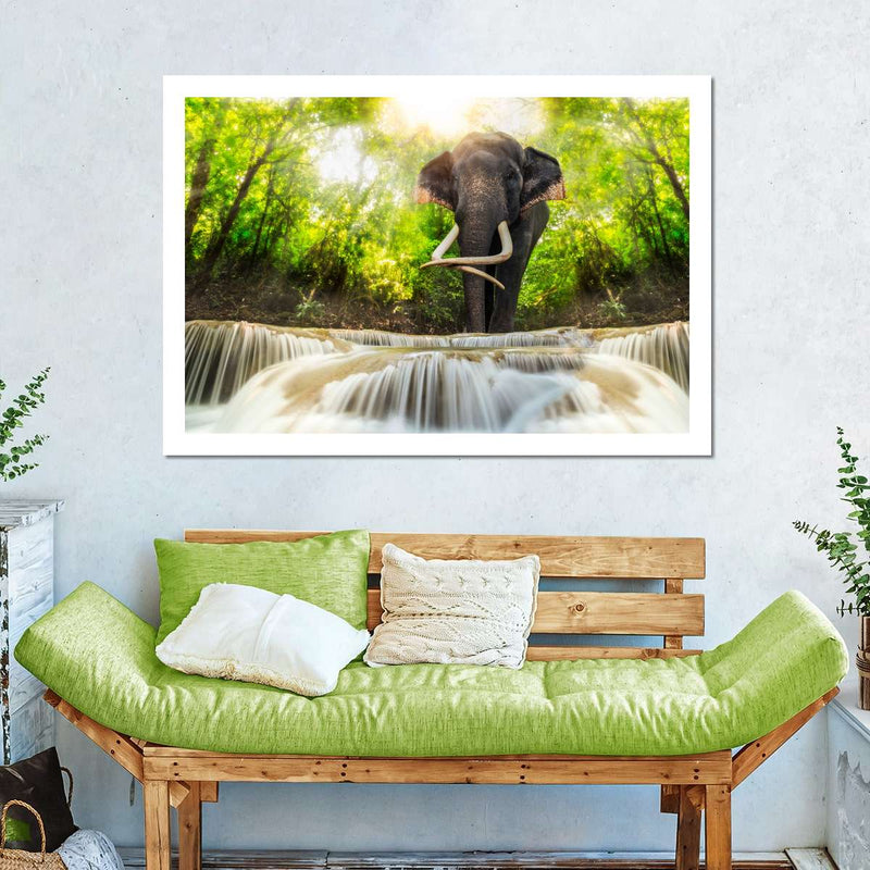 Waterfall Elephant Wall Art