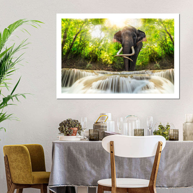 Waterfall Elephant Wall Art