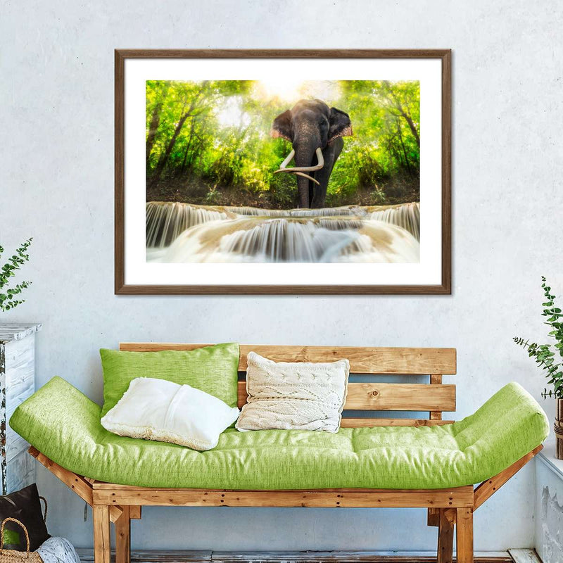 Waterfall Elephant Wall Art