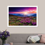 Pink Flowers At Sunset Wall Art