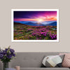 Pink Flowers At Sunset Wall Art