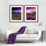 Pink Flowers At Sunset Wall Art