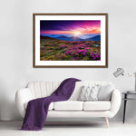 Pink Flowers At Sunset Wall Art