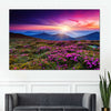 Pink Flowers At Sunset Wall Art