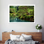 Zen Lakeside Bonsai Trees Wall Art