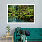 Zen Lakeside Bonsai Trees Wall Art