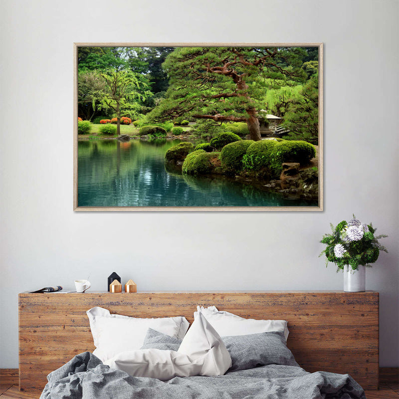Zen Lakeside Bonsai Trees Wall Art