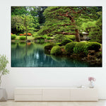 Zen Lakeside Bonsai Trees Wall Art