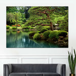Zen Lakeside Bonsai Trees Wall Art