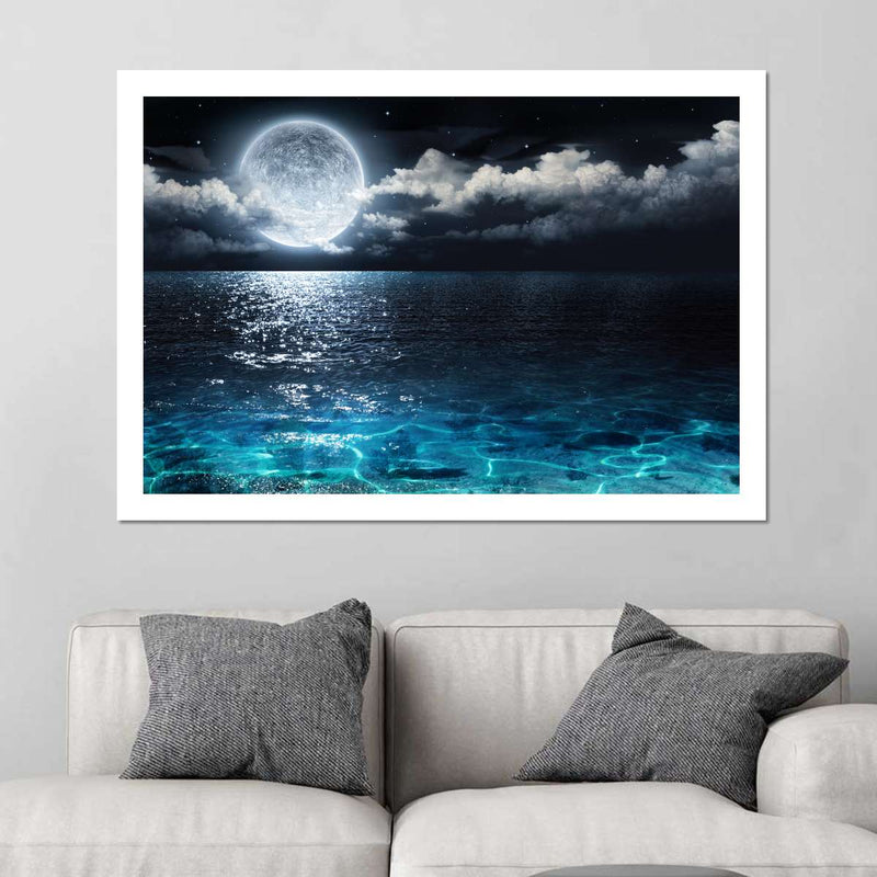 Romantic Full Moon Wall Art
